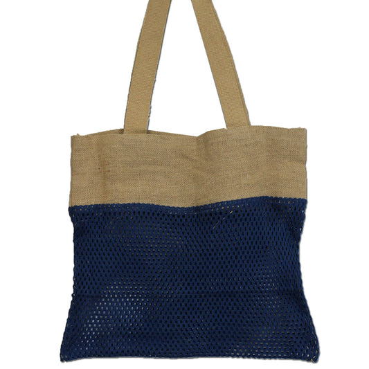 Reine Weiche Jute Und Baumwollnetz Tasche Denim