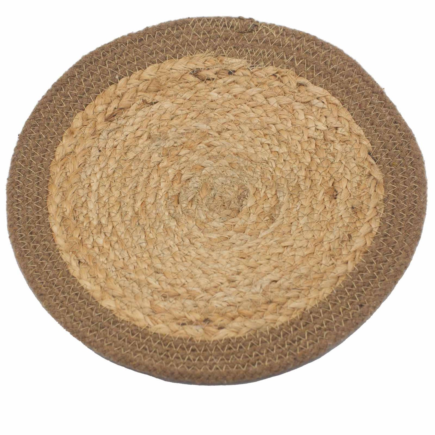 Natürliche Platzmatte Jute und Baumwolle 30cm Natürlicher Rand