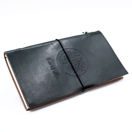 Handgemachtes Leder Journal Baum Des Lebens Grün 80 Seiten