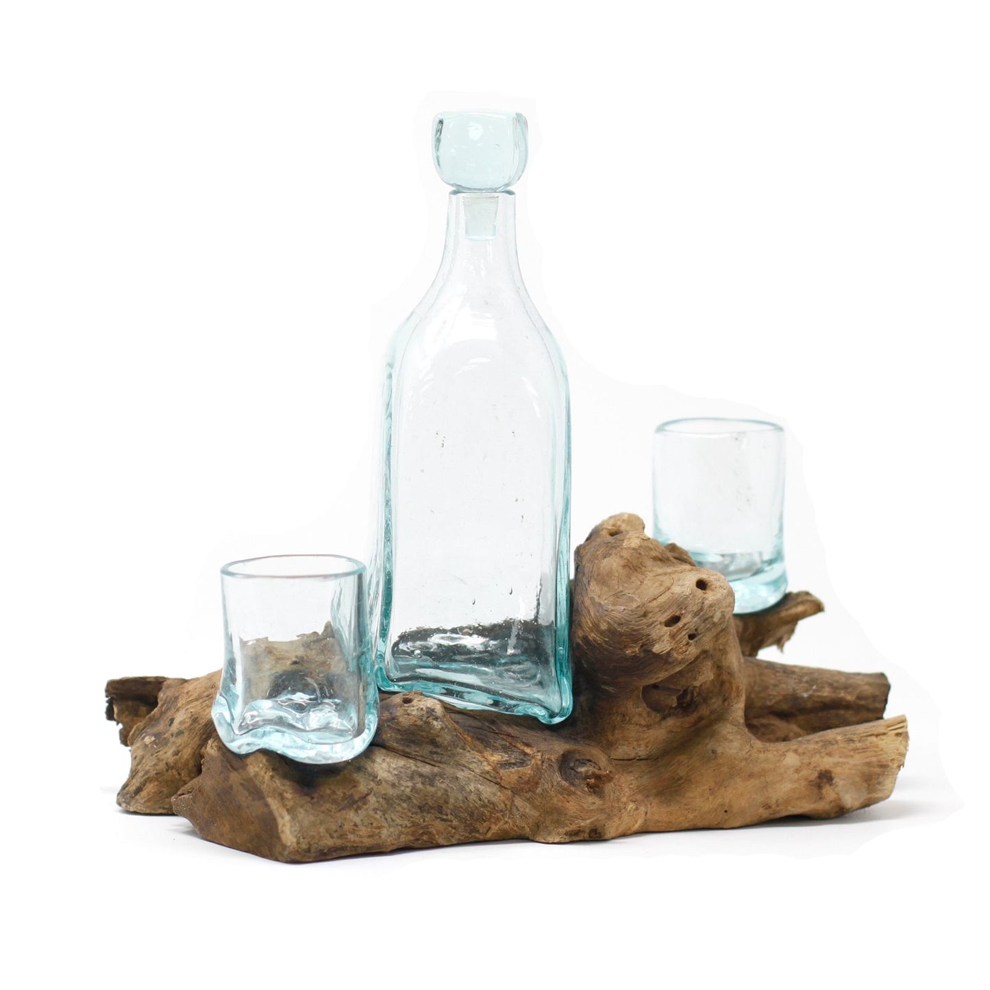 Molton Glas Auf Holz Whisky Set