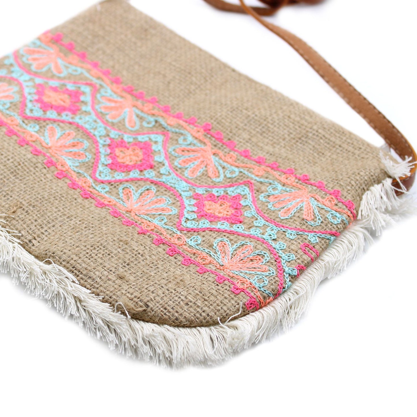 Fab Fransen Tasche Mit Sommermuster Stickerei