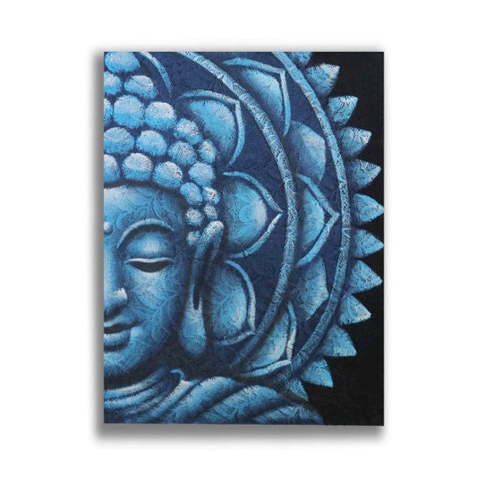 Blaues Halb Buddha Mandala 60x80cm