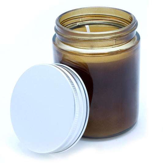 Unbeschriftete Aromatherapie Kerze Frieden mit Lavendel und Geranie aus Reinen Ätherischen Ölen
