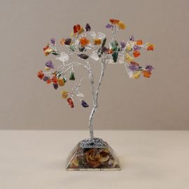 Edelsteinbaum Mit Organitbasis 80 Steine Mehrfarbig