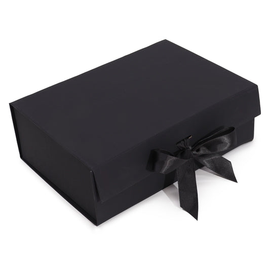 Flach Paket Geschenkbox Groß 28.2x20.2x9.2cm Schwarz