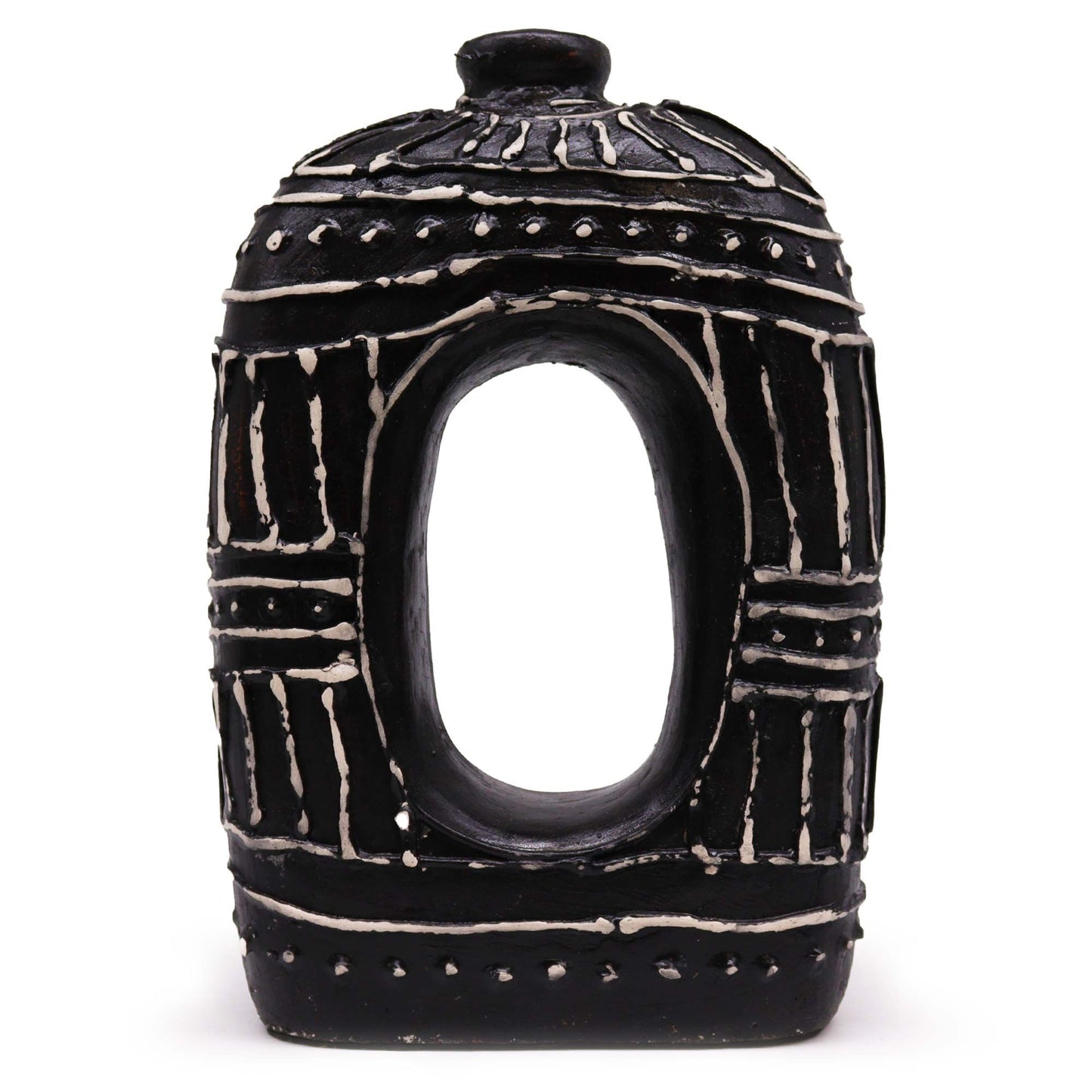 Oval Donut Förmige Vase Schokoladenfarbe 30cm