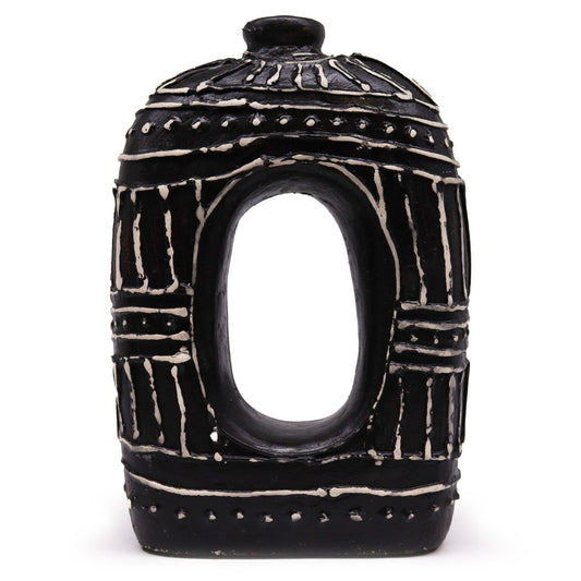 Oval Donut Förmige Vase Schokoladenfarbe 30cm