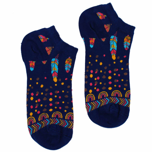 ML Hop Hare Bambus Socken Niedrig 41-46 Indische Federn