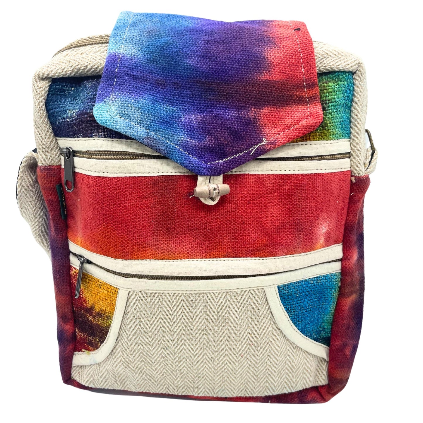 Tiedye Hanf Messenger Tasche Mit 2 Reißverschlüssen