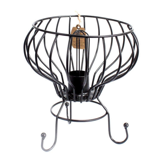 Niedriger Salzstein Feuerstelle Eisenlampe Vintage Industriestil