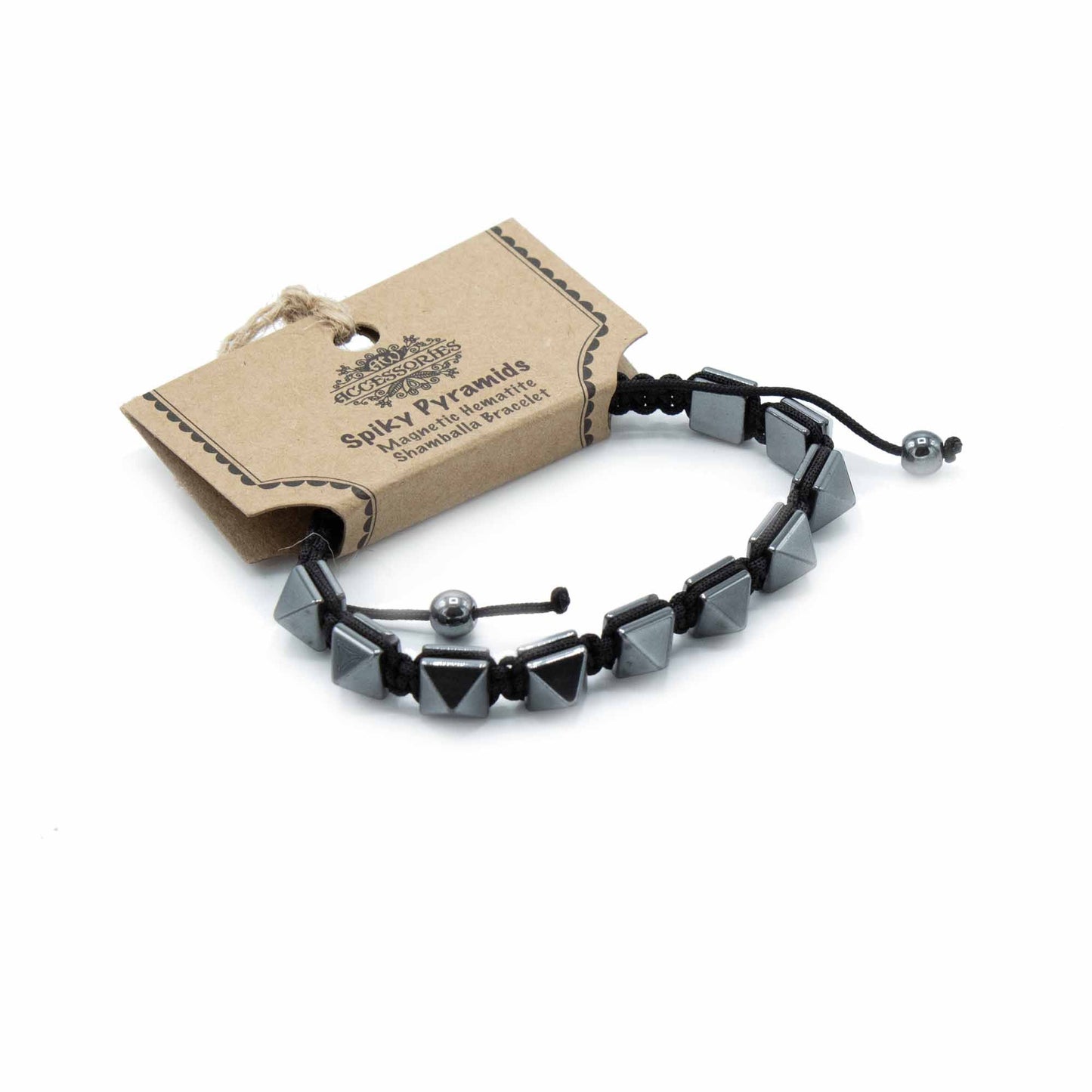 Magnetisches Hämatit Shamballa Armband Mit Stacheligen Pyramiden