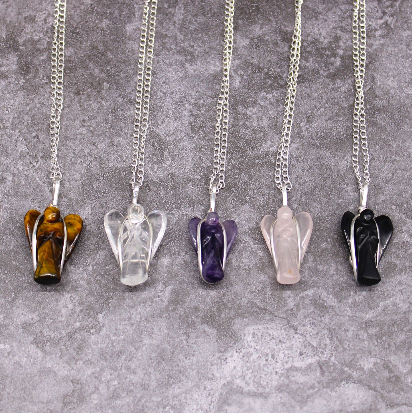 Edelstein Schutzengel Anhänger - Amethyst