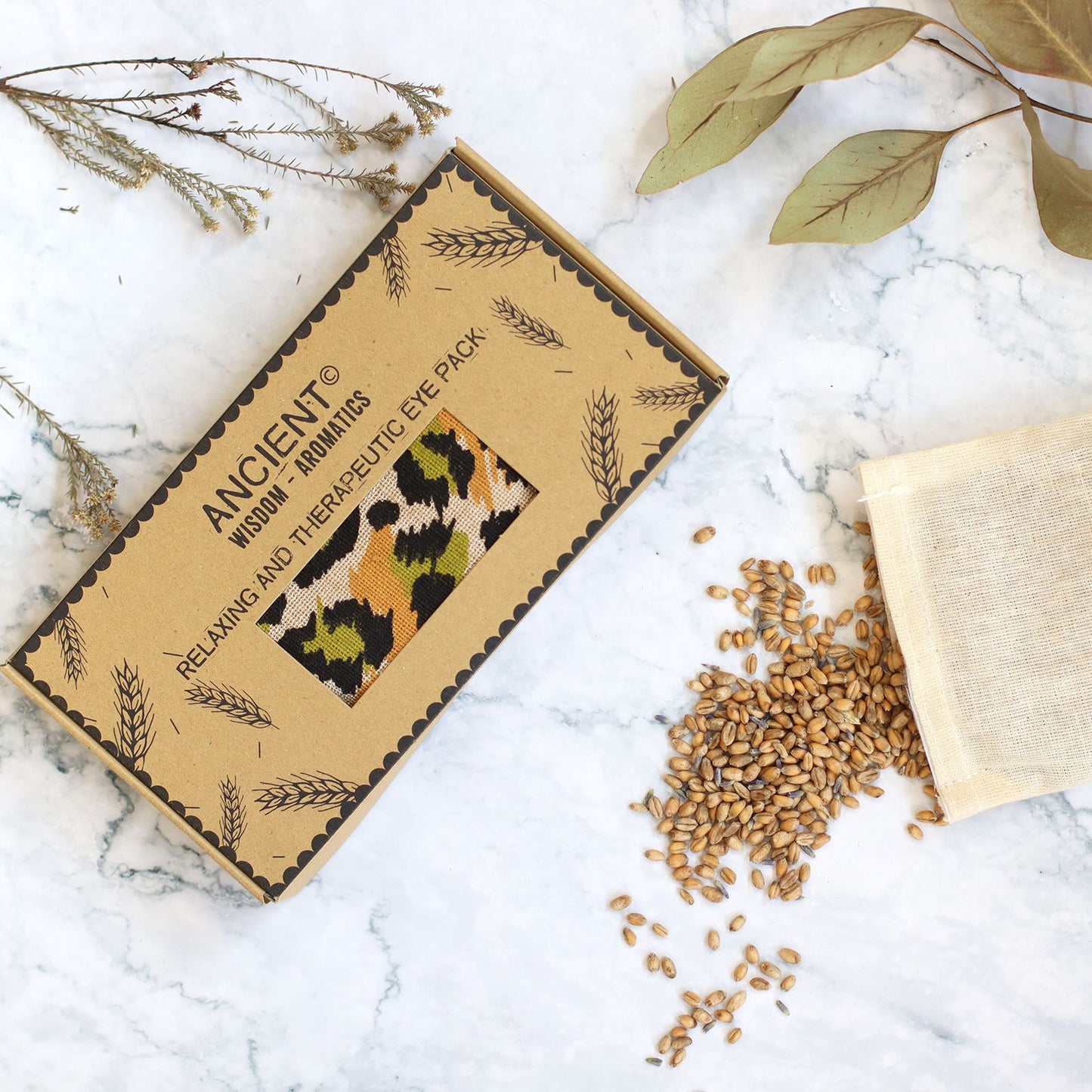 Lavendel Augenpillow Aus Naturcotton Und Juco Im Geschenkkarton - Nacht Leopard