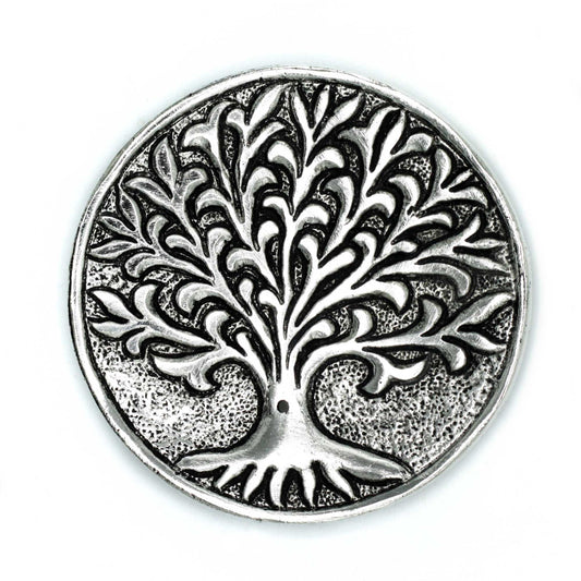 Polierter Aluminium Lebensbaum Räucherstäbchenhalter 10cm
