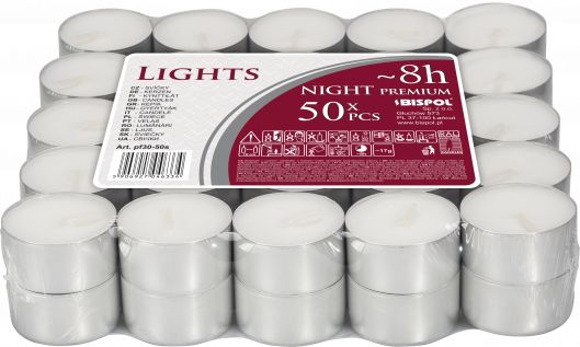 Geruchsfreie Teelichter mit 8 Stunden Brenndauer