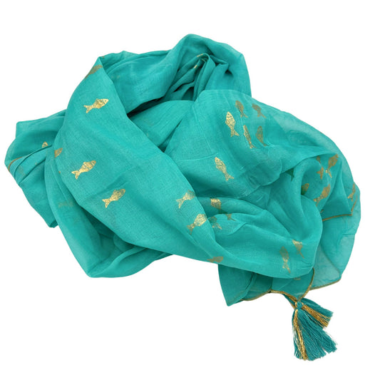 Nomad Sari Med Kollektion Pario Türkis Und Gold Fisch Design