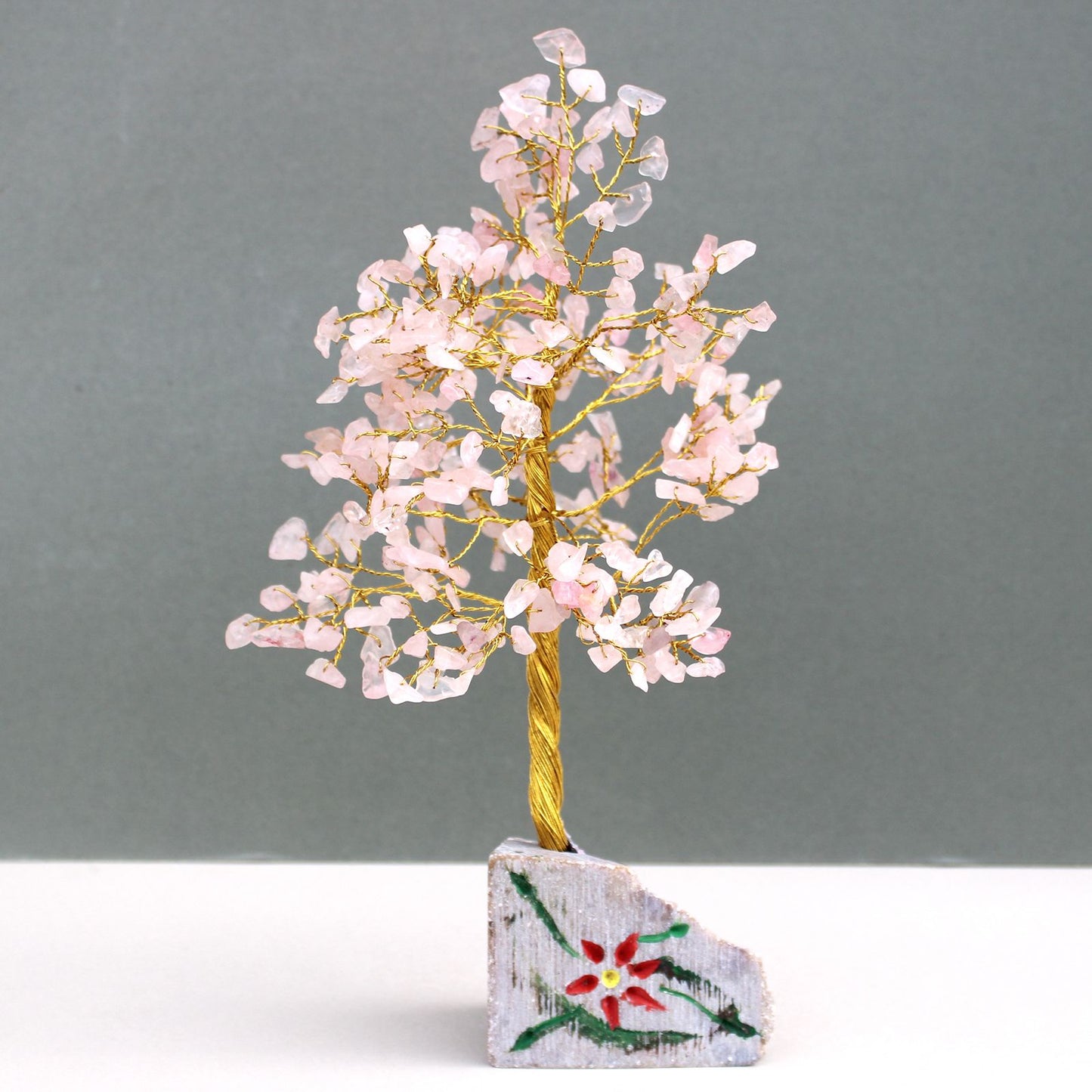 Rosenquarz Edelsteinbaum Mit 320 Steinen