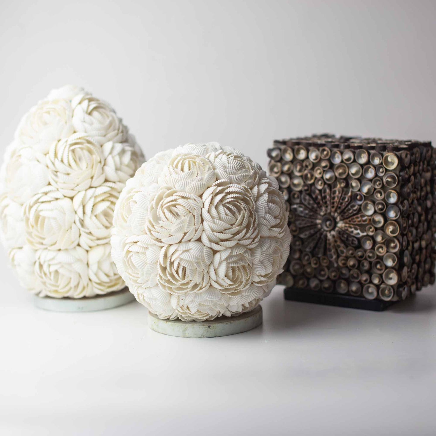Boho Muschel Lampe - Schokoladen Drehung Oval - 15cm