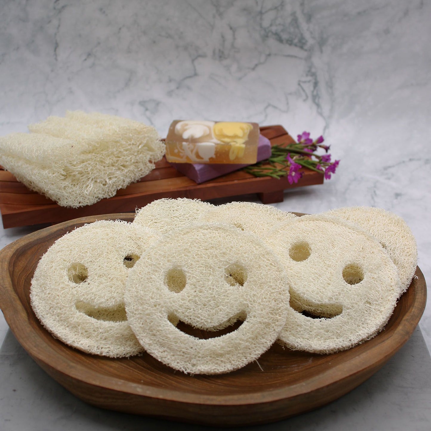 Ganzheitlicher Luffa Smiley Gesicht Luxus Luffa Exfoliationstool
