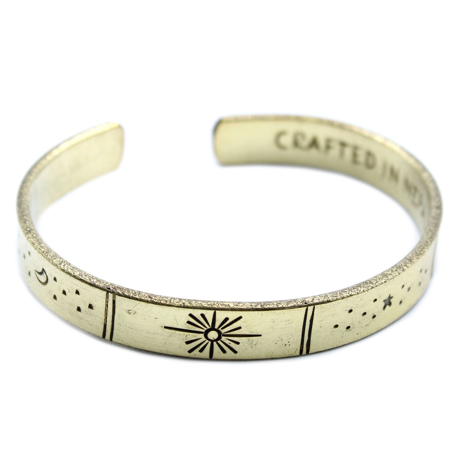 Inspiration Armband - Messing Sonnenaufgang, Galaxie, Sterne, Erde