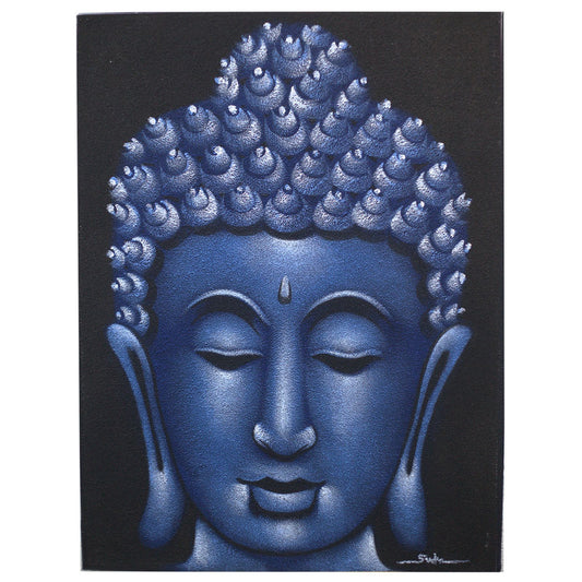 Buddha Gemälde Mit Blauer Sandoberfläche