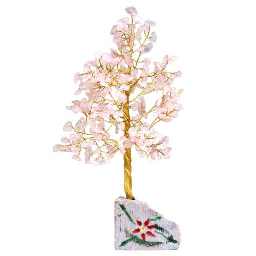 Rosenquarz Edelsteinbaum Mit 320 Steinen