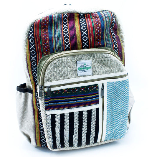 Großer Hanf Rucksack - Gerade Reißverschluss Stil