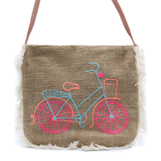 Fab Fransen Tasche - Fahrrad Stickerei