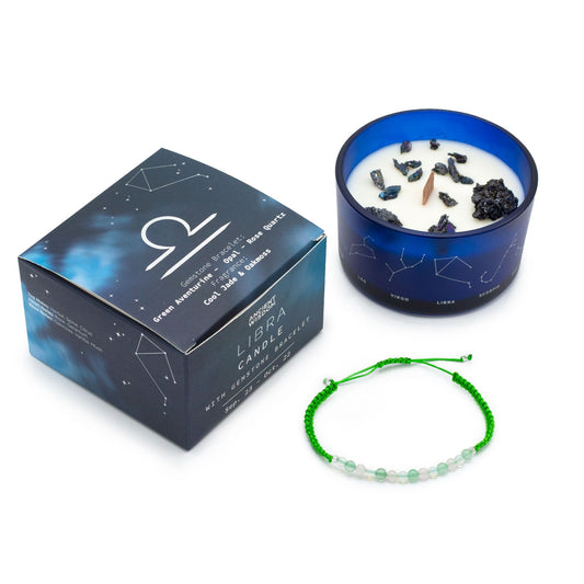 Zodiac Kristallkerze Mit Edelsteinarmband - Waage