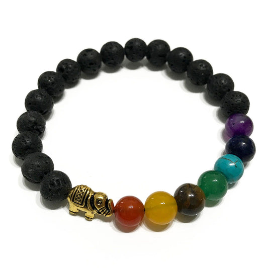 Lava Stein Armband - Elefant Chakra