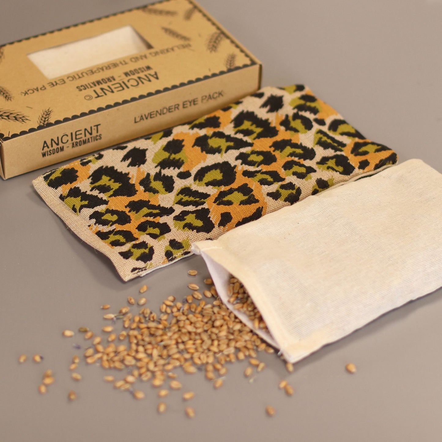 Lavendel Augenpillow Aus Naturcotton Und Juco Im Geschenkkarton - Nacht Leopard