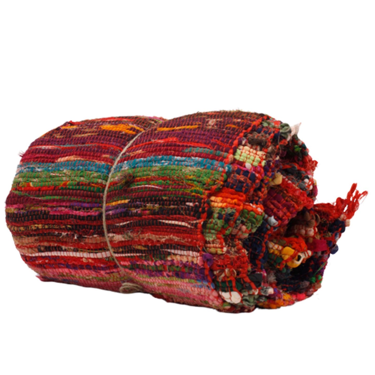 150 x 90cm Luxus Teppich Aus Stoffresten Rot