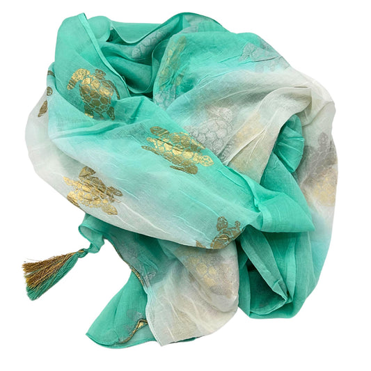 Nomad Sari Med Kollektion Pario Weiß Türkis Gold Schildkröten Design
