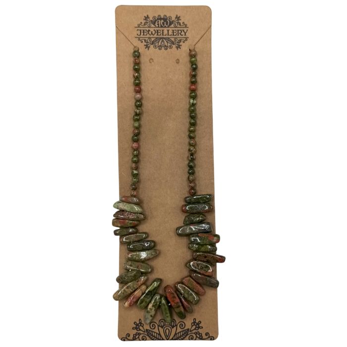 Longstone Edelstein Halskette - Moosachat