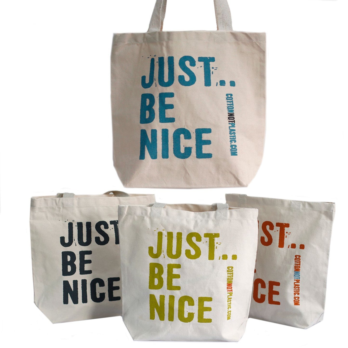 Just Be Nice Baumwolltaschen Mit 4 Designs