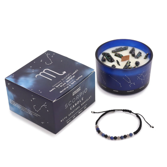 Zodiac Kristallkerze Mit Edelsteinarmband - Skorpion