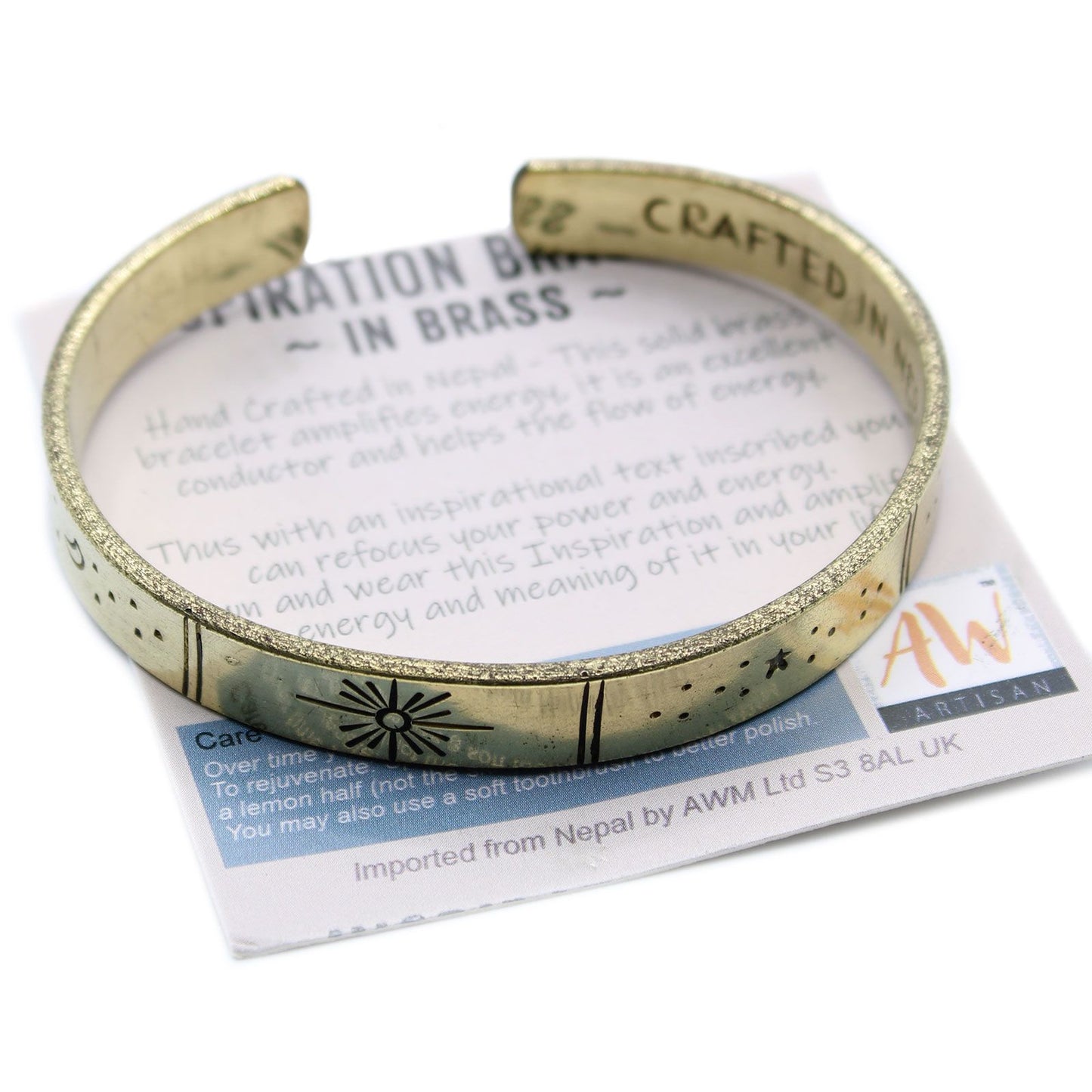 Inspiration Armband - Messing Sonnenaufgang, Galaxie, Sterne, Erde