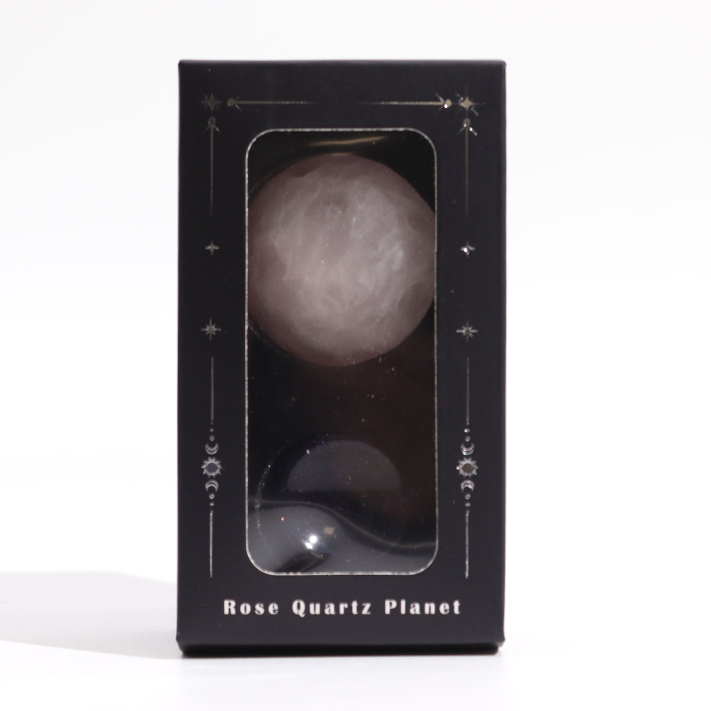 Rosenquarz Planet Auf Sola Goldstein Ständer 40mm