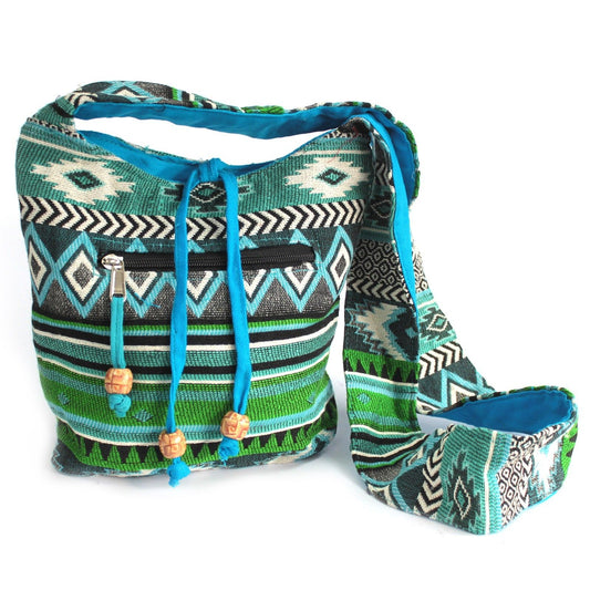 Jacquard Tasche - Teal Umhängetasche