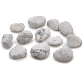Beutel Mit 12 Mittleren Afrikanischen Tumbled Stones - Weiße Howlite - Magnesit
