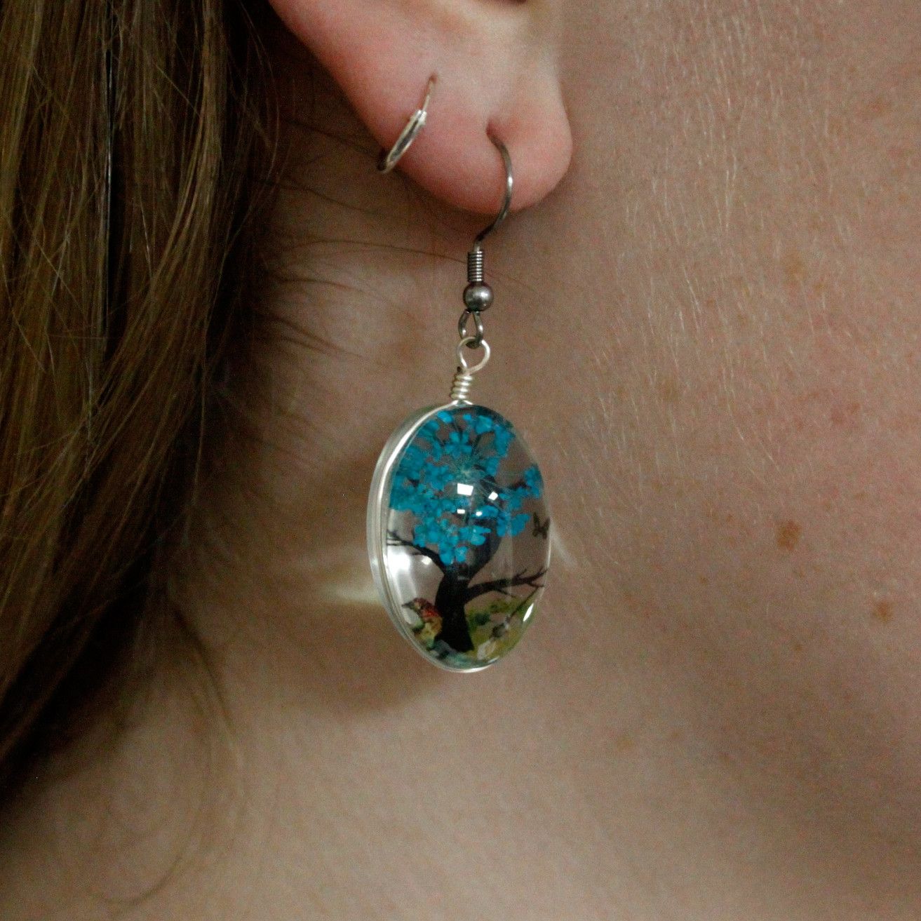 Gepresste Blumen Baum Des Lebens Set Teal