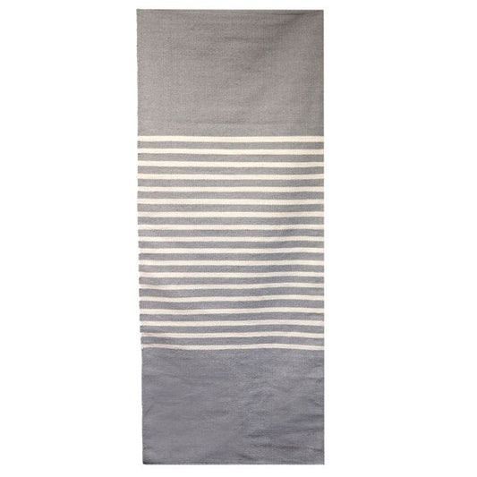 Indischer Baumwollteppich 70x170cm Grau