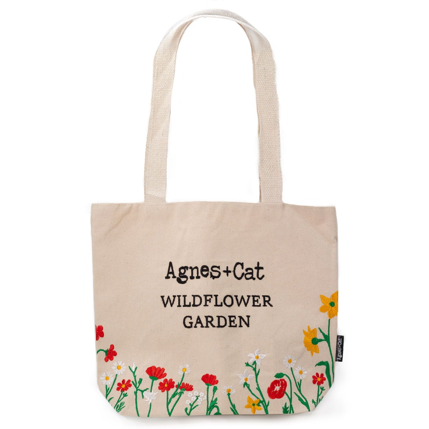 Garten Tasche - Stickerei - Lavendel Wiese (30x38x10cm) - 10oz Baumwolle Natur - Innenfutter und Tasche