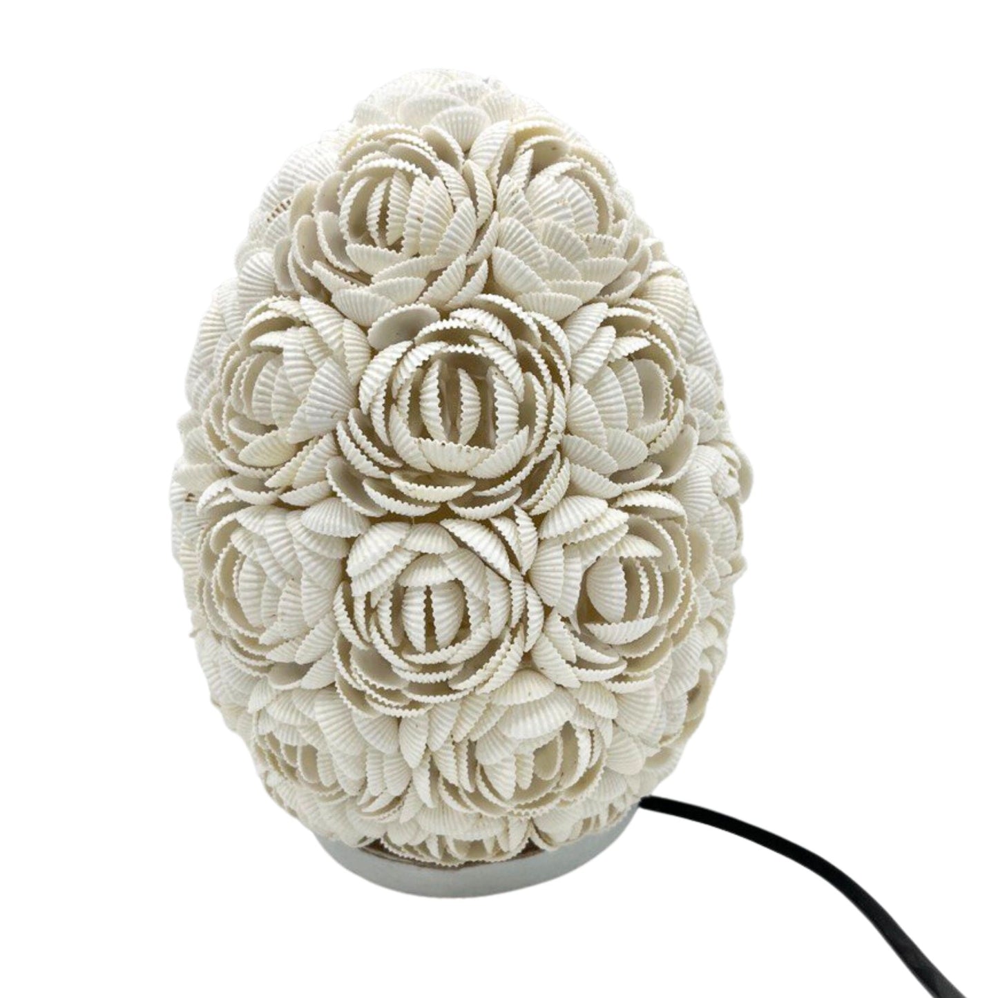 Boho Muschel Lampe - Rosafarbene Oval - 20cm
