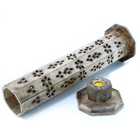 Sechseckiger Räucherturm Raucherbox aus Mango Holz