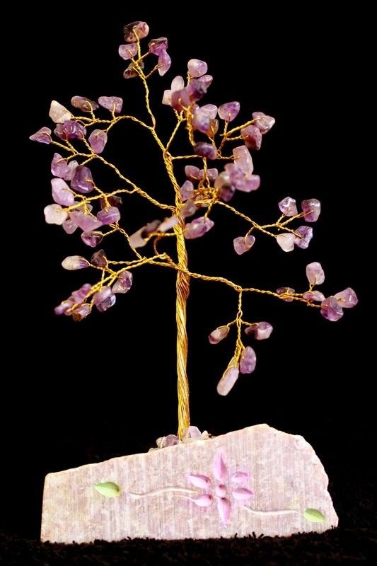 Amethyst Edelstein Baum mit 80 Steinen