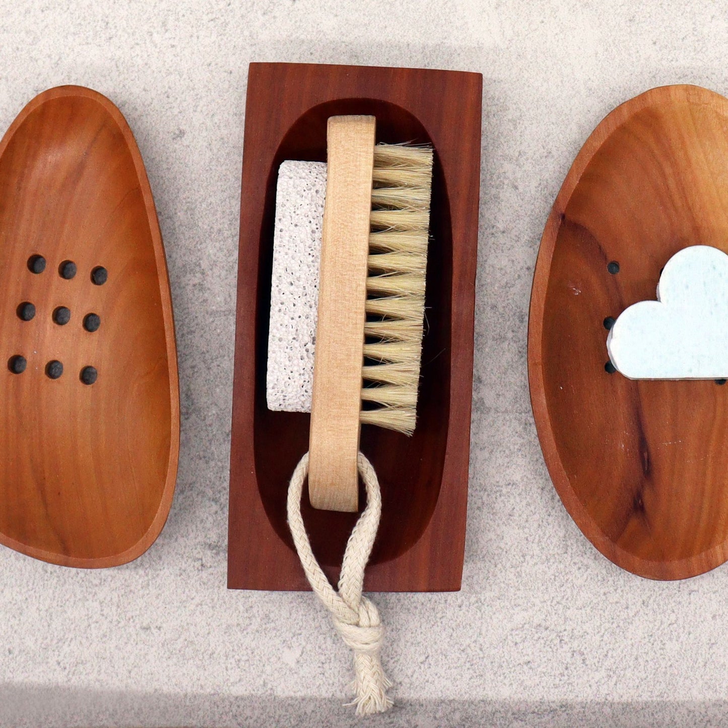 Klassische Mahagoni Seifenschale Rechteckig Handgemacht Mit Entwässerungsöffnungen