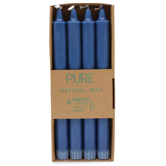 Reine Natürliche Wachskerzen Abendessen 25x2.3 Blau