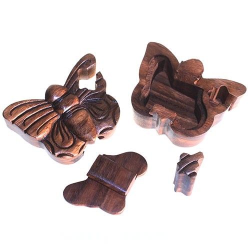 Bali Magic Box Schmetterling Holzpuzzle Mit Geheimfach