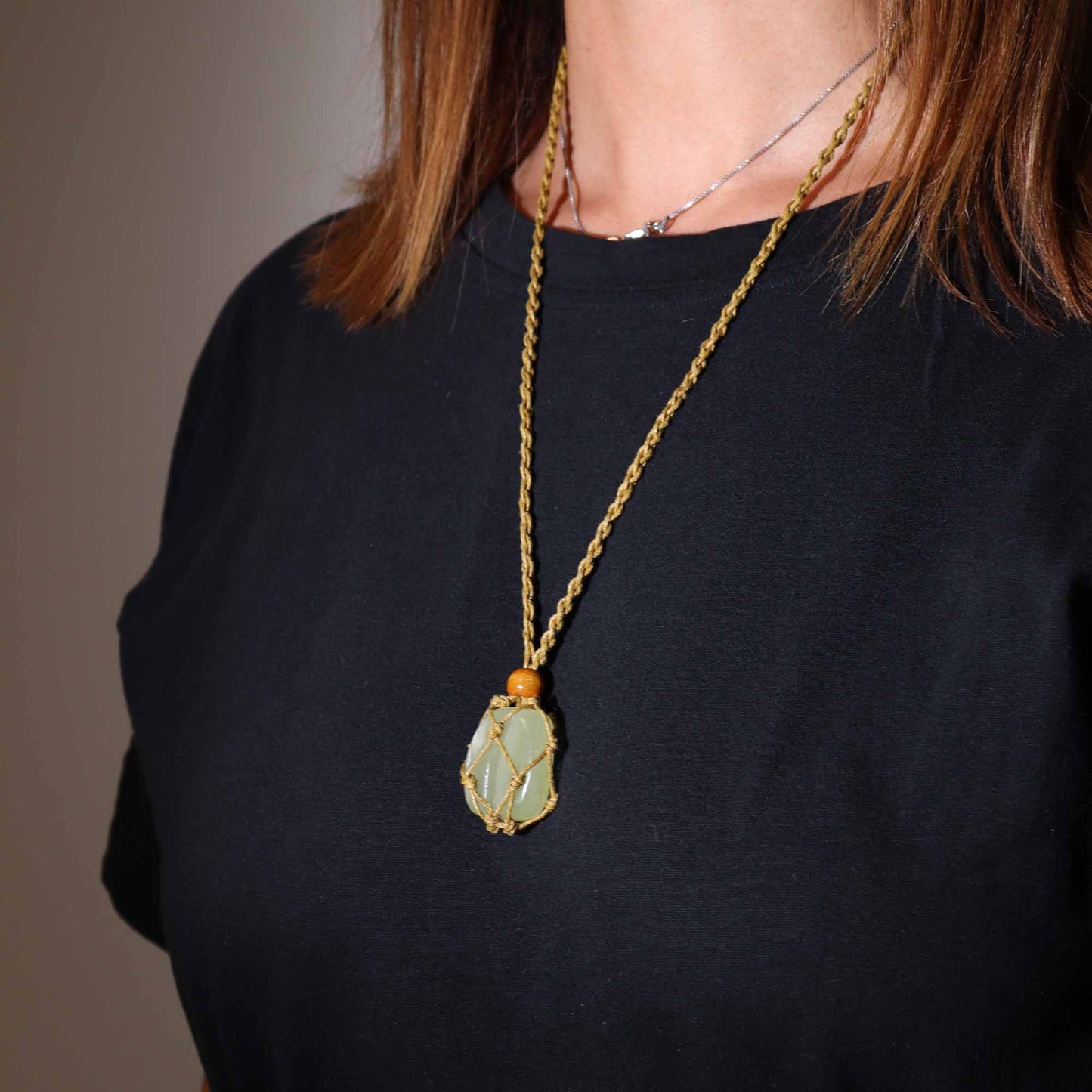 Kristall Edelstein Halskette Schnur 45cm 18 Zoll Sand